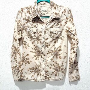 Heritage 1981 western snap front long sleeve Floral Shirt M